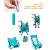 imageKingCamp Folding Beach Chair High Back Lightweight Portable Backpack Chair with Headrest Cup Holder for Camping Outdoor Sand Concert Lawn Festival Sports CyanCyanhigh Back