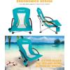 imageKingCamp Folding Beach Chair High Back Lightweight Portable Backpack Chair with Headrest Cup Holder for Camping Outdoor Sand Concert Lawn Festival Sports CyanLow Cyan 1