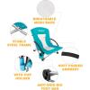 imageKingCamp Folding Beach Chair High Back Lightweight Portable Backpack Chair with Headrest Cup Holder for Camping Outdoor Sand Concert Lawn Festival Sports CyanLow Cyan 1