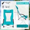imageKingCamp Folding Beach Chair High Back Lightweight Portable Backpack Chair with Headrest Cup Holder for Camping Outdoor Sand Concert Lawn Festival Sports CyanCyanhigh Back2 Pack