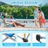 imageKingCamp Folding Beach Chair High Back Lightweight Portable Backpack Chair with Headrest Cup Holder for Camping Outdoor Sand Concert Lawn Festival Sports CyanBluehigh Back2 Pack