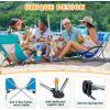 imageKingCamp Folding Beach Chair High Back Lightweight Portable Backpack Chair with Headrest Cup Holder for Camping Outdoor Sand Concert Lawn Festival Sports CyanBluelow Back