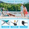 imageKingCamp Folding Beach Chair High Back Lightweight Portable Backpack Chair with Headrest Cup Holder for Camping Outdoor Sand Concert Lawn Festival Sports CyanCyanhigh Back