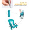 imageKingCamp Folding Beach Chair High Back Lightweight Portable Backpack Chair with Headrest Cup Holder for Camping Outdoor Sand Concert Lawn Festival Sports CyanLow Cyan 1