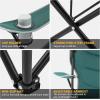 imageKingCamp Folding Camping Chair Oversized Portable Lawn Chair Padded Quad Chair with Cup Holder and Carry Bag Heavy Duty Supports 300lbs for Outdoor Fishing Picnic Sports Green