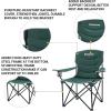 imageKingCamp Folding Camping Chair Oversized Portable Lawn Chair Padded Quad Chair with Cup Holder and Carry Bag Heavy Duty Supports 300lbs for Outdoor Fishing Picnic Sports Green