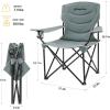 imageKingCamp Folding Camping Chair Oversized Portable Lawn Chair Padded Quad Chair with Cup Holder and Carry Bag Heavy Duty Supports 300lbs for Outdoor Fishing Picnic Sports Grey