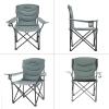 imageKingCamp Folding Camping Chair Oversized Portable Lawn Chair Padded Quad Chair with Cup Holder and Carry Bag Heavy Duty Supports 300lbs for Outdoor Fishing Picnic Sports Grey