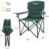 imageKingCamp Folding Camping Chair Oversized Portable Lawn Chair Padded Quad Chair with Cup Holder and Carry Bag Heavy Duty Supports 300lbs for Outdoor Fishing Picnic Sports Green