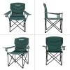 imageKingCamp Folding Camping Chair Oversized Portable Lawn Chair Padded Quad Chair with Cup Holder and Carry Bag Heavy Duty Supports 300lbs for Outdoor Fishing Picnic Sports Green