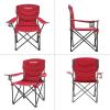 imageKingCamp Folding Camping Chair Oversized Portable Lawn Chair Padded Quad Chair with Cup Holder and Carry Bag Heavy Duty Supports 300lbs for Outdoor Fishing Picnic Sports Red