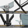 imageKingCamp Folding Camping Chair Oversized Portable Lawn Chair Padded Quad Chair with Cup Holder and Carry Bag Heavy Duty Supports 300lbs for Outdoor Fishing Picnic Sports Grey