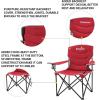 imageKingCamp Folding Camping Chair Oversized Portable Lawn Chair Padded Quad Chair with Cup Holder and Carry Bag Heavy Duty Supports 300lbs for Outdoor Fishing Picnic Sports Red