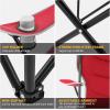 imageKingCamp Folding Camping Chair Oversized Portable Lawn Chair Padded Quad Chair with Cup Holder and Carry Bag Heavy Duty Supports 300lbs for Outdoor Fishing Picnic Sports Red