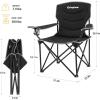 imageKingCamp Folding Camping Oversized Portable Padded Quad Chairs with Cup Holder and Carry Bag Heavy Duty Supports 300lbs for Outdoor Fishing Picnic Sports 374quot x 228quot x 389quot Black1
