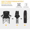 imageKingCamp Folding Camping Oversized Portable Padded Quad Chairs with Cup Holder and Carry Bag Heavy Duty Supports 300lbs for Outdoor Fishing Picnic Sports 374quot x 228quot x 389quot Black1