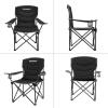 imageKingCamp Folding Camping Oversized Portable Padded Quad Chairs with Cup Holder and Carry Bag Heavy Duty Supports 300lbs for Outdoor Fishing Picnic Sports 374quot x 228quot x 389quot Black1