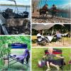 imageKingCamp Heavy Duty Camping Director Chair for Adults Folding Oversized Outdoor Lawn Foldable with Side Table and Pockets Padded Seat Supports 400lbs 1 Pack BlackRedRed  Black