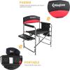 imageKingCamp Heavy Duty Camping Director Chair for Adults Folding Oversized Outdoor Lawn Foldable with Side Table and Pockets Padded Seat Supports 400lbs 1 Pack BlackRedRed  Black