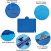 imageKingCamp Hooded Stadium Blanket Waterproof Camping Blanket Windproof Fleece Blanket Portable Outdoor Blanket Waterproof Picnic Blanket Wearable Hooded Blanket for Sports Concerts Park Travel Hiking Blue 78quot X 57quot