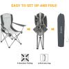 imageKingCamp Lightweight Camping Chair Folding Chairs for Outside Bag Chairs for Adults Outdoor Portable Quad Chair for Sports Hiking Fishing Picnic with Cup HolderBlackGrey