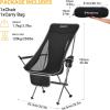 imageKingCamp Lightweight Padded Highback Folding Lounge Chair with Cupholder Side Storage Pocket and Carry Bag for Indoor or Outdoors BlackGrey