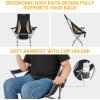 imageKingCamp Lightweight Padded Highback Folding Lounge Chair with Cupholder Side Storage Pocket and Carry Bag for Indoor or Outdoors BlackGrey