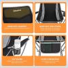 imageKingCamp Lightweight Padded Highback Folding Lounge Chair with Cupholder Side Storage Pocket and Carry Bag for Indoor or Outdoors BlackGrey