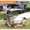 imageKingCamp Lightweight Stable Bamboo Folding Camping Table Bamboo Outdoor Folding Tables Adjustable Height Portable PicnicYellowl