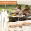 imageKingCamp Lightweight Stable Bamboo Folding Camping Table Bamboo Outdoor Folding Tables Adjustable Height Portable PicnicYellowl