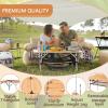 imageKingCamp Lightweight Stable Bamboo Folding Camping Table Bamboo Outdoor Folding Tables Adjustable Height Portable PicnicYellowl