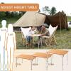 imageKingCamp Lightweight Stable Bamboo Folding Camping Table Bamboo Outdoor Folding Tables Adjustable Height Portable PicnicYellowm