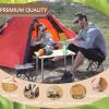 imageKingCamp Lightweight Stable Bamboo Folding Camping Table Bamboo Outdoor Folding Tables Adjustable Height Portable PicnicYellows