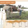 imageKingCamp Lightweight Stable Bamboo Folding Camping Table Bamboo Outdoor Folding Tables Adjustable Height Portable PicnicYellowxl