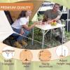 imageKingCamp Lightweight Stable Bamboo Folding Camping Table Bamboo Outdoor Folding Tables Adjustable Height Portable PicnicYellowxl