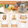 imageKingCamp Lightweight Stable Folding Camping Table Bamboo Outdoor Folding Tables Adjustable Height Portable PicnicYellowm