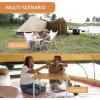imageKingCamp Lightweight Stable Folding Camping Table Bamboo Outdoor Folding Tables Adjustable Height Portable PicnicYellowm