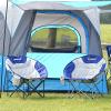 imageKingCamp Moon Saucer Camping Large Padded Folding Portable Heavy Duty Comfy Sofa Chair Supports 300lbs with Cup Holder and Carry Bag for Lawn Patio SportsBlackMediumgrey2 Pack