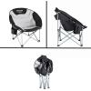 imageKingCamp Moon Saucer Camping Large Padded Folding Portable Heavy Duty Comfy Sofa Chair Supports 300lbs with Cup Holder and Carry Bag for Lawn Patio SportsBlackMediumgrey2 Pack
