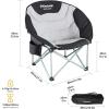 imageKingCamp Moon Saucer Camping Large Padded Folding Portable Heavy Duty Comfy Sofa Chair Supports 300lbs with Cup Holder and Carry Bag for Lawn Patio SportsBlackMediumgrey2 Pack