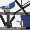 imageKingCamp Outdoor Folding Camping Oversized Portable Padded Quad Chair with Cup Holder and Carry Bag Heavy Duty Supports 300lbs for Fishing Picnic Sports Navy 374quot x 228quot x 389quot