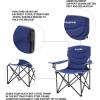 imageKingCamp Outdoor Folding Camping Oversized Portable Padded Quad Chair with Cup Holder and Carry Bag Heavy Duty Supports 300lbs for Fishing Picnic Sports Navy 374quot x 228quot x 389quot