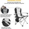 imageKingCamp Oversized Camping Folding Chair Heavy Duty 450 LBS with Lumbar Support Padded Outdoor Chair with Cup Holder Camp Lawn Chair with Cooler Bag for Sports Garden Beach Fishing