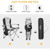 imageKingCamp Oversized Camping Folding Chair Heavy Duty 450 LBS with Lumbar Support Padded Outdoor Chair with Cup Holder Camp Lawn Chair with Cooler Bag for Sports Garden Beach Fishing