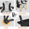 imageKingCamp Oversized Camping Folding Chair with Lumbar Support Heavy Duty Ergonomic Padded Arm Chair with Cooler Bag Cup Holder Portable for Outdoor