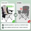 imageKingCamp Oversized Camping Folding Chair with Lumbar Support Heavy Duty Ergonomic Padded Arm Chair with Cooler Bag Cup Holder Portable for Outdoor