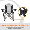 imageKingCamp Oversized Camping Folding Chair with Lumbar Support Heavy Duty Ergonomic Padded Arm Chair with Cooler Bag Cup Holder Portable for Outdoor