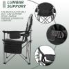 imageKingCamp Oversized Camping Folding Chair with Lumbar Support Heavy Duty Ergonomic Padded Arm Chair with Cooler Bag Cup Holder Portable for OutdoorBlackMediumgrey