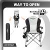 imageKingCamp Oversized Camping Folding Chair with Lumbar Support Heavy Duty Ergonomic Padded Arm Chair with Cooler Bag Cup Holder Portable for OutdoorBlack