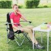 imageKingCamp Oversized Camping Folding Chair with Lumbar Support Heavy Duty Ergonomic Padded Arm Chair with Cooler Bag Cup Holder Portable for OutdoorBlack